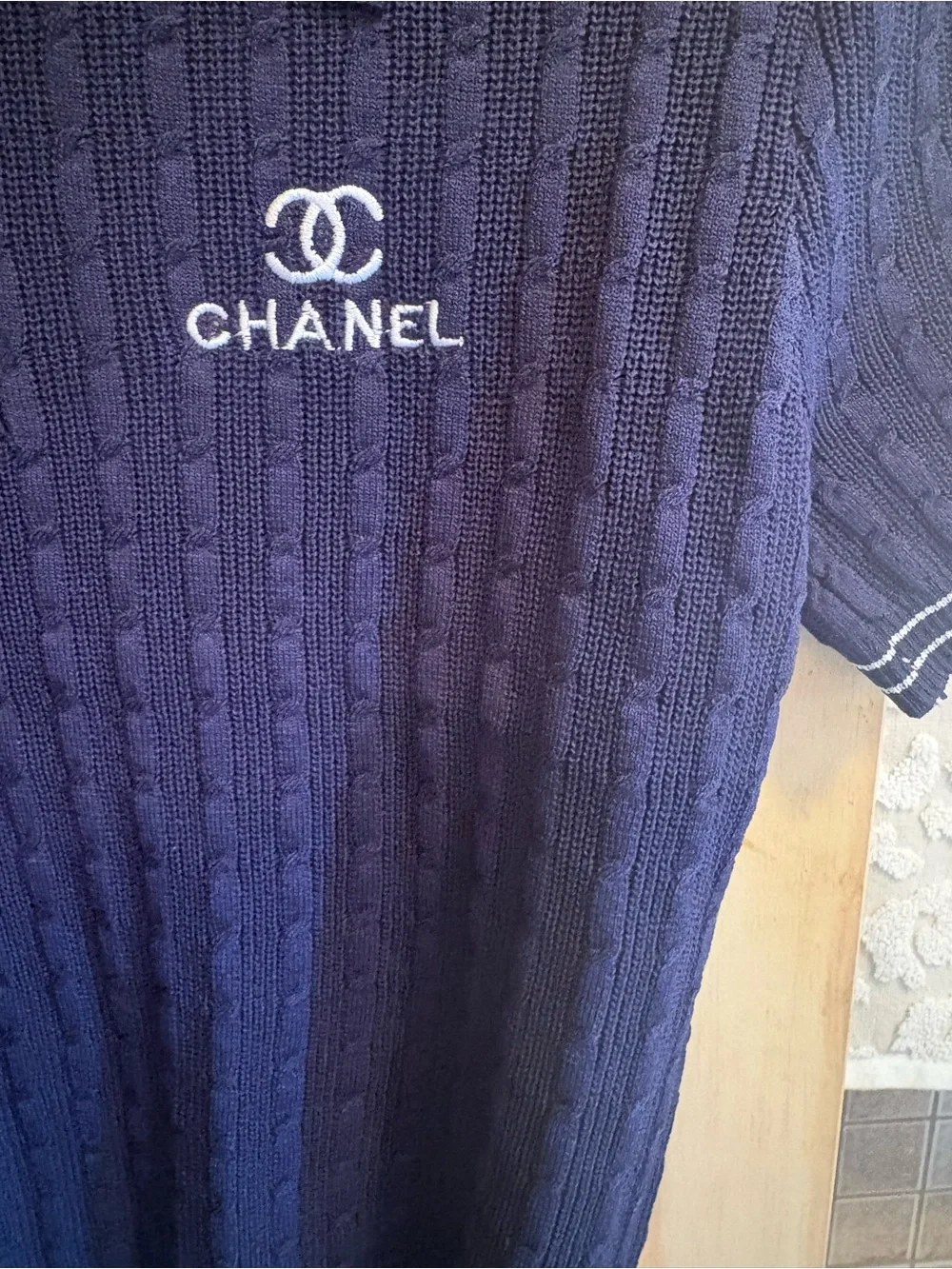 FAsHION Navy Knit Polo Top